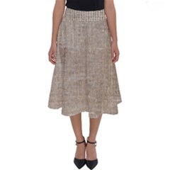 Textile Jute Brown Perfect Length Midi Skirt by artworkshop