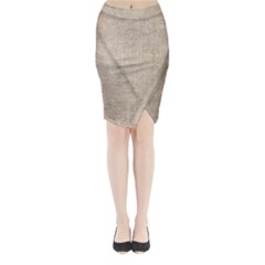 Textile Jute Brown Midi Wrap Pencil Skirt by artworkshop