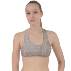 Textile Jute Brown Criss Cross Racerback Sports Bra by artworkshop