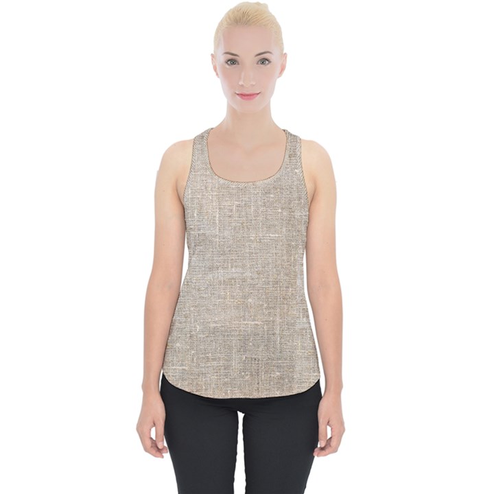 Textile Jute Brown Piece Up Tank Top