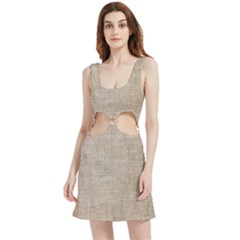 Textile Jute Brown Velvet Cutout Dress by artworkshop