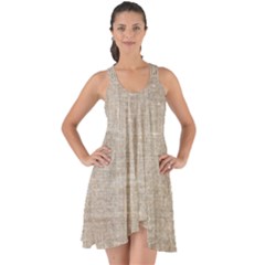 Textile Jute Brown Show Some Back Chiffon Dress by artworkshop