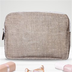 Textile Jute Brown Make Up Pouch (medium) by artworkshop