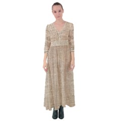 Textile Jute Brown Button Up Maxi Dress by artworkshop