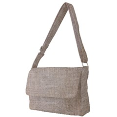 Textile Jute Brown Full Print Messenger Bag (l) by artworkshop