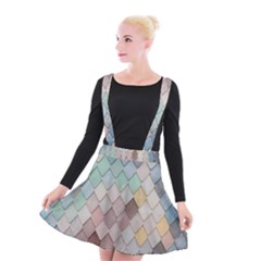 Tiles Shapes Suspender Skater Skirt