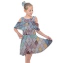 Tiles Shapes Kids  Shoulder Cutout Chiffon Dress View1