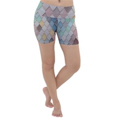 Tiles Shapes Lightweight Velour Yoga Shorts by artworkshop