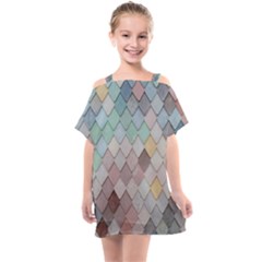 Tiles Shapes Kids  One Piece Chiffon Dress by artworkshop