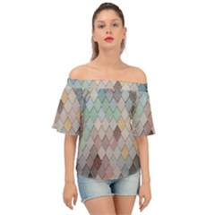 Tiles Shapes Off Shoulder Short Sleeve Top by artworkshop