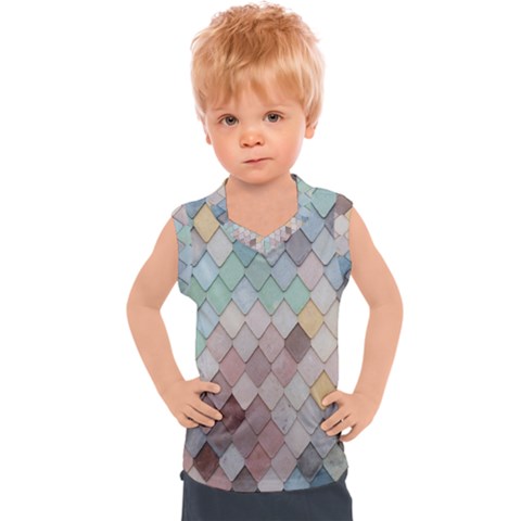 Tiles Shapes Kids  Sport Tank Top by artworkshop