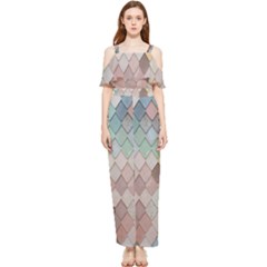 Tiles Shapes Draped Sleeveless Chiffon Jumpsuit by artworkshop