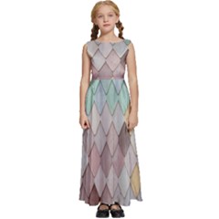 Tiles Shapes Kids  Satin Sleeveless Maxi Dress by artworkshop