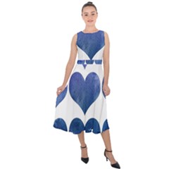 Valentin Heart  Love Midi Tie-back Chiffon Dress by artworkshop