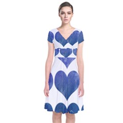 Valentin Heart  Love Short Sleeve Front Wrap Dress by artworkshop