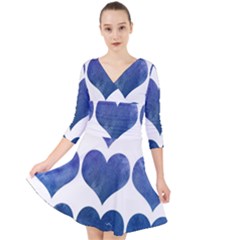 Valentin Heart  Love Quarter Sleeve Front Wrap Dress by artworkshop