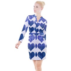 Valentin Heart  Love Button Long Sleeve Dress by artworkshop