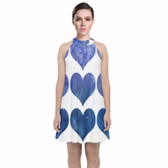 Valentin Heart  Love Velvet Halter Neckline Dress  by artworkshop