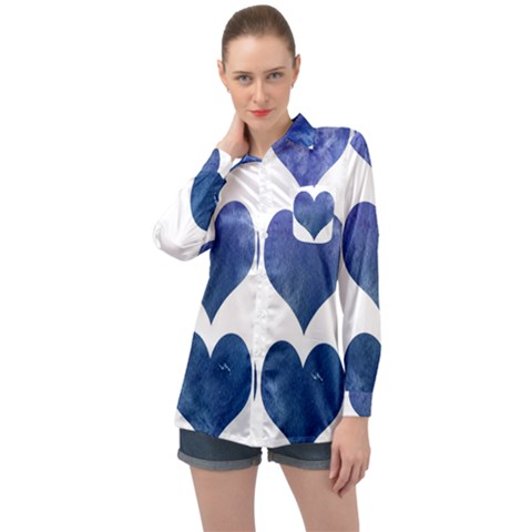 Valentin Heart  Love Long Sleeve Satin Shirt by artworkshop