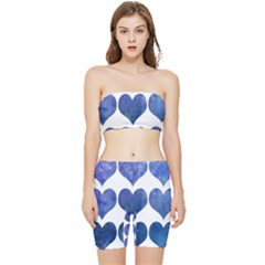 Valentin Heart  Love Stretch Shorts And Tube Top Set by artworkshop