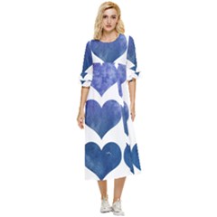 Valentin Heart  Love Double Cuff Midi Dress by artworkshop