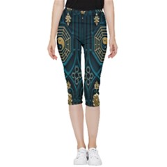 Abstract 001 Inside Out Lightweight Velour Capri Leggings 