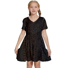 Abstract 002 Kids  Short Sleeve Tiered Mini Dress