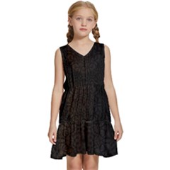 Abstract 002 Kids  Sleeveless Tiered Mini Dress