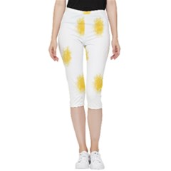 Abstract 003 Inside Out Lightweight Velour Capri Leggings 