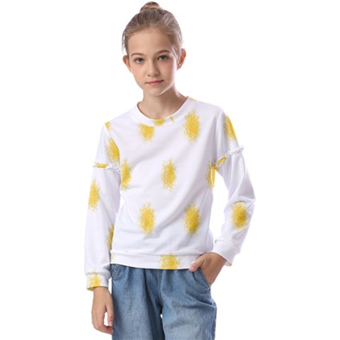 Abstract 003 Kids  Long Sleeve Tee With Frill  by nate14shop