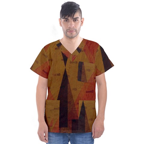 Abstract 004 Men s V-neck Scrub Top by nate14shop