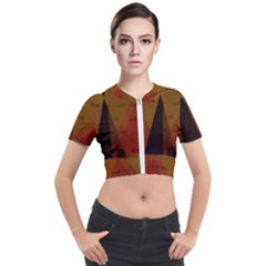 Abstract 004 Short Sleeve Cropped Jacket by nate14shop