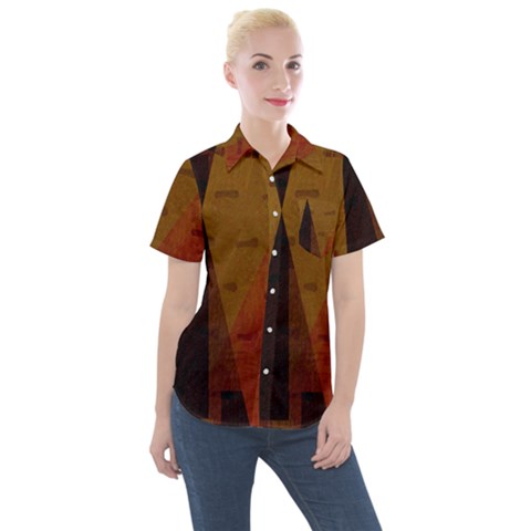 Abstract 004 Women s Short Sleeve Pocket Shirt by nate14shop