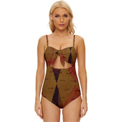 Abstract 004 Knot Front One-piece Swimsuit