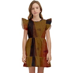 Abstract 004 Kids  Winged Sleeve Dress