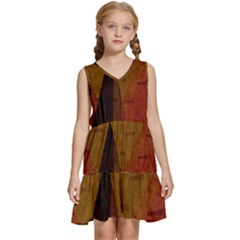 Abstract 004 Kids  Sleeveless Tiered Mini Dress