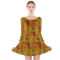 Abstract 005 Long Sleeve Velvet Skater Dress