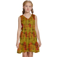 Abstract 005 Kids  Sleeveless Tiered Mini Dress