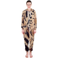 Animal-pattern-design-print-texture Hooded Jumpsuit (ladies) by nate14shop