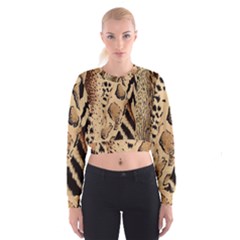 Animal-pattern-design-print-texture Cropped Sweatshirt by nate14shop