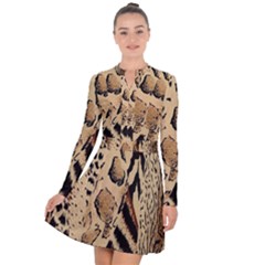 Animal-pattern-design-print-texture Long Sleeve Panel Dress by nate14shop