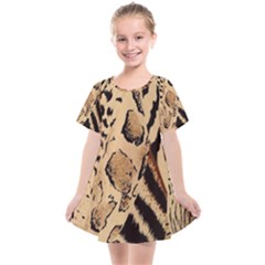 Animal-pattern-design-print-texture Kids  Smock Dress by nate14shop