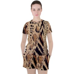 Animal-pattern-design-print-texture Women s Tee And Shorts Set