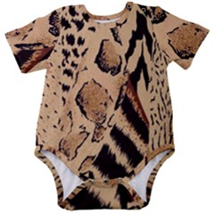 Animal-pattern-design-print-texture Baby Short Sleeve Onesie Bodysuit