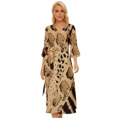 Animal-pattern-design-print-texture Midsummer Wrap Dress