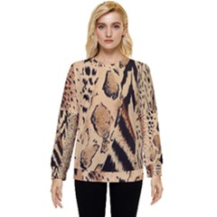 Animal-pattern-design-print-texture Hidden Pocket Sweatshirt