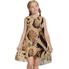 Animal-pattern-design-print-texture Kids  Frill Swing Dress