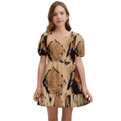 Animal-pattern-design-print-texture Kids  Short Sleeve Dolly Dress