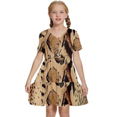 Animal-pattern-design-print-texture Kids  Short Sleeve Tiered Mini Dress