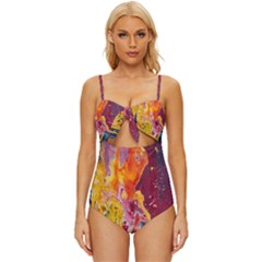 Art-color Knot Front One-piece Swimsuit